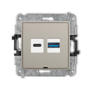 Dubbel-USB-laadstation-taupe