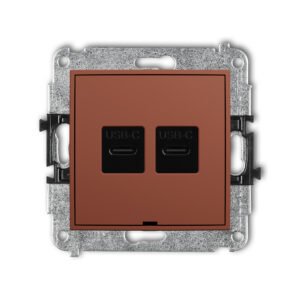 Dubbel-USB-laadstation-terracotta